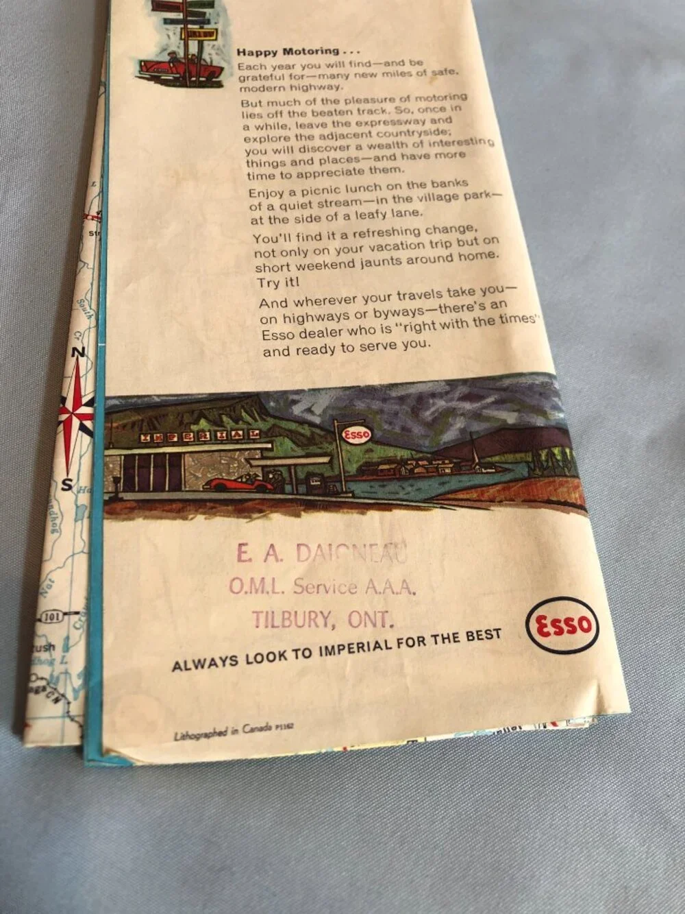 VINTAGE LOT of 2 Ontario Maps - 1963 ESSO & 1968 PROVINCE #F5